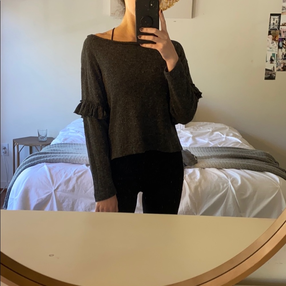 Zara Ruffle Sleeve Sweater - Picture 2 of 4